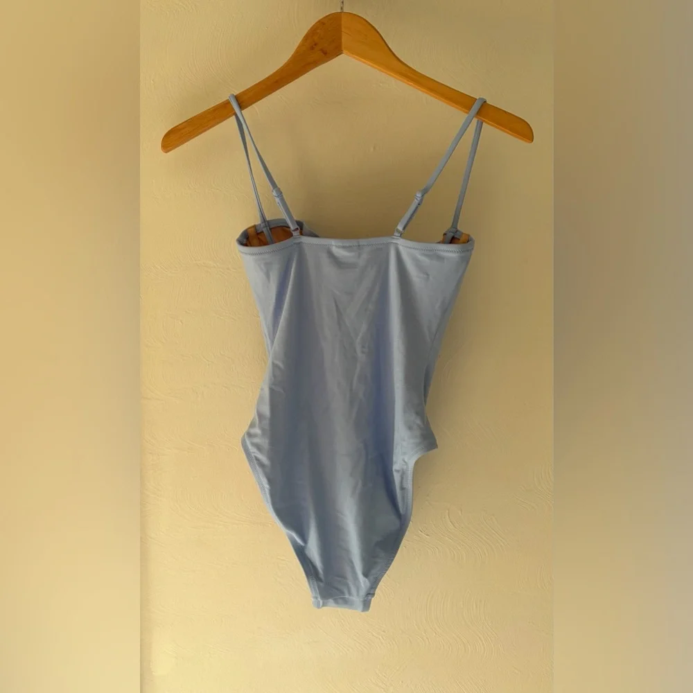 J. Crew Light Blue Molded-Cup One-Piece Swimsuit